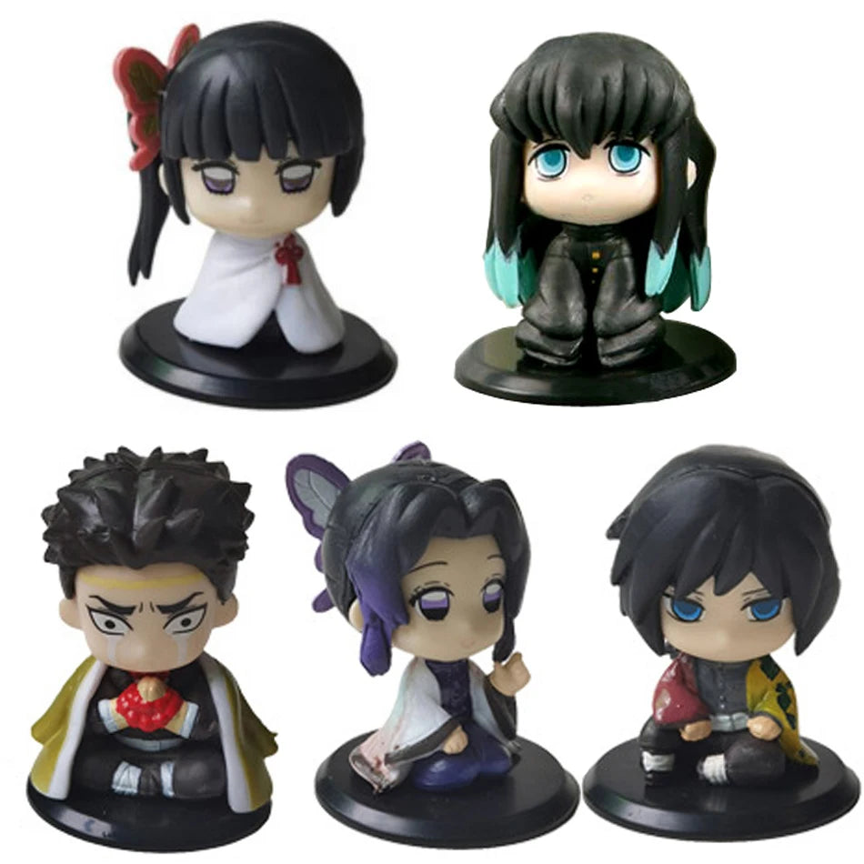 Demon Slayer Chibi Action Figure Set (5-Pack) - Kimetsu no Yaiba Collectible Mini Figures 5cm