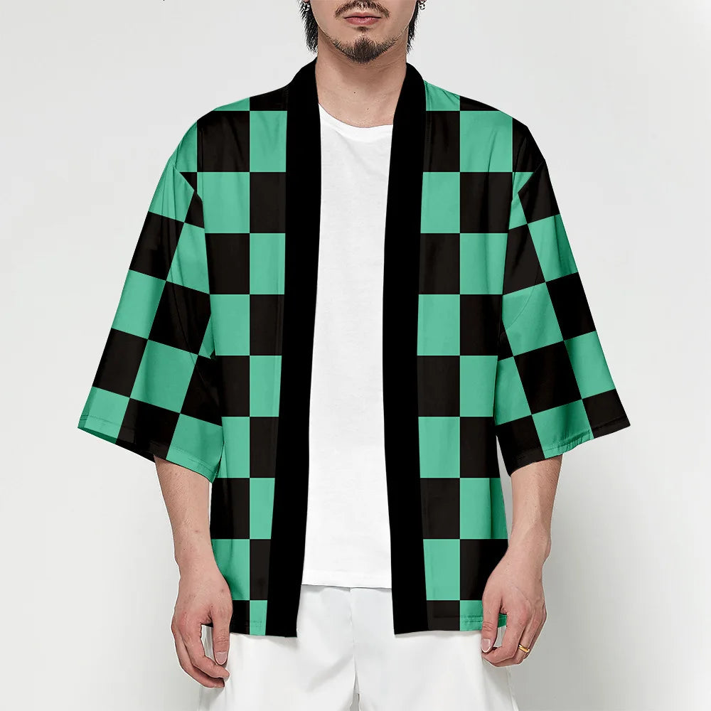 Anime Demon Slayer Kimetsu No Yaiba Cosplay Kimono Haori Jacket – Tanjiro, Nezuko, Zenitsu, Shinobu Inspired Japanese Cardigan for Men & Women