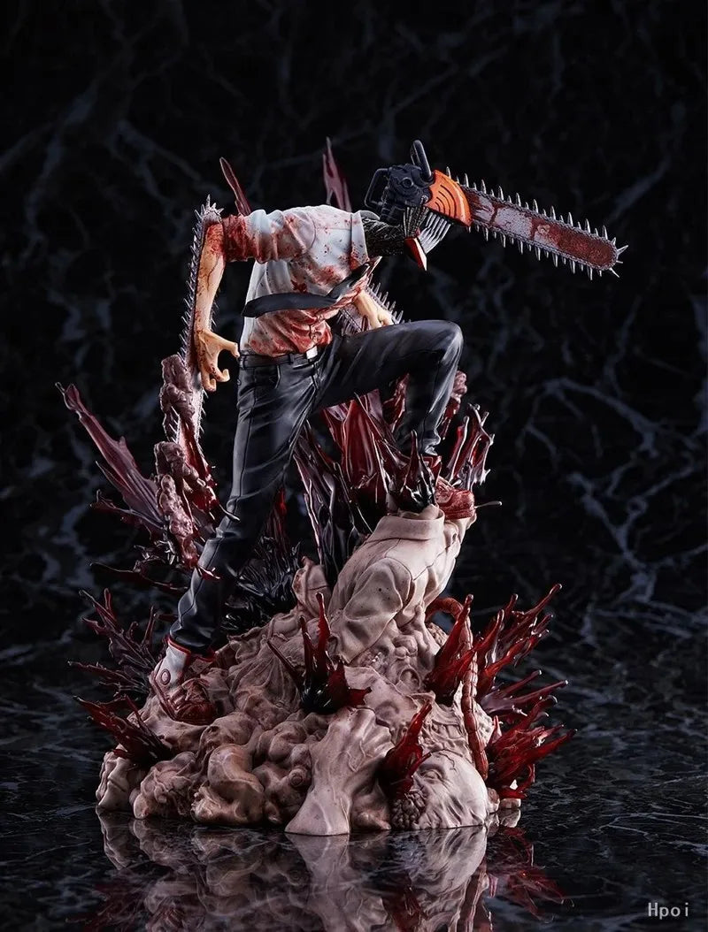 Detailed Chainsaw Man Denji Fighting Statue 18CM