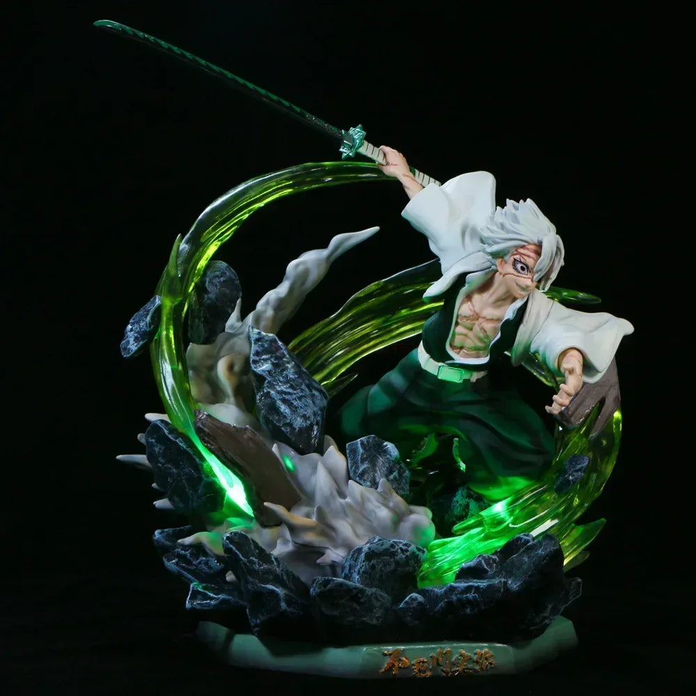 Demon Slayer Sanemi Shinazugawa Wind Hashira Action Figure Statue with LED Light Effect 30cm