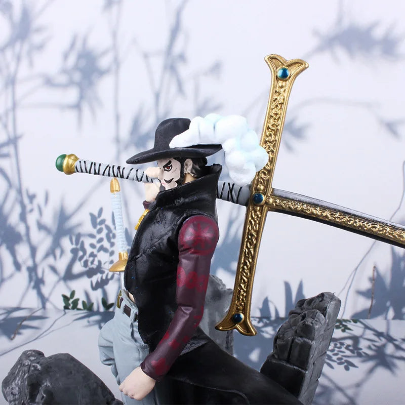 One Piece Dracule Mihawk Action Figure - Hawkeye PVC Anime Collectible Statue with Sword - Premium Collector's Edition 14CM