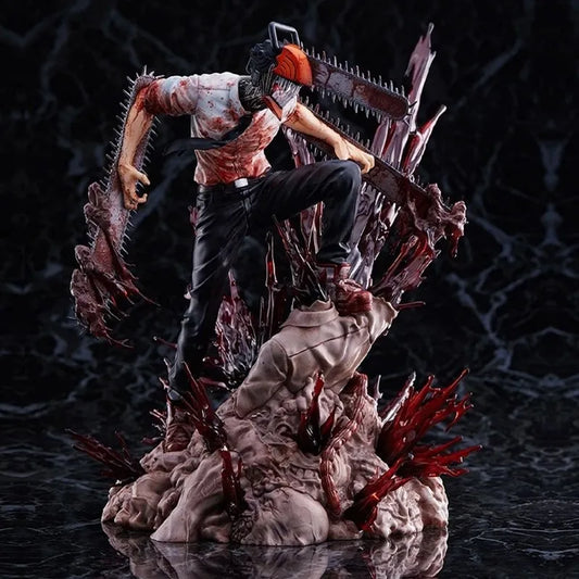 Detailed Chainsaw Man Denji Fighting Statue 18CM