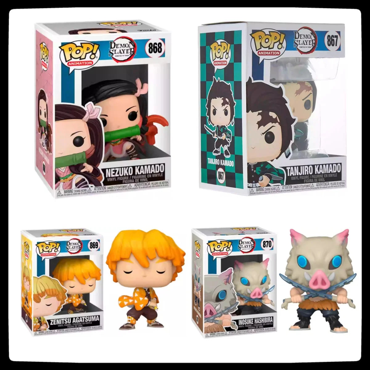 Demon Slayer Collector Set: Tanjiro, Nezuko, Zenitsu & Inosuke Hashibira