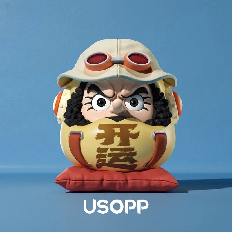 One Piece Daruma Egg Figures Set - Luffy, Zoro, Nami, Sanji, Usopp, Franky 6cm