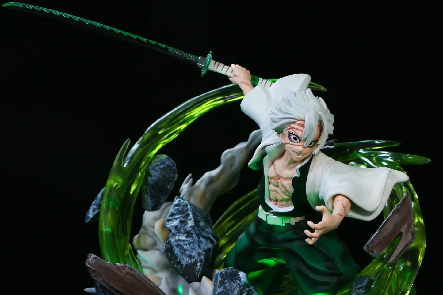 Demon Slayer Sanemi Shinazugawa Wind Hashira Action Figure Statue with LED Light Effect 30cm
