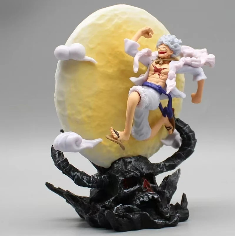 One Piece Gear 5 Luffy Moon Lamp LED Night Light | Sun God Nika Figure Statue Collectible 14cm