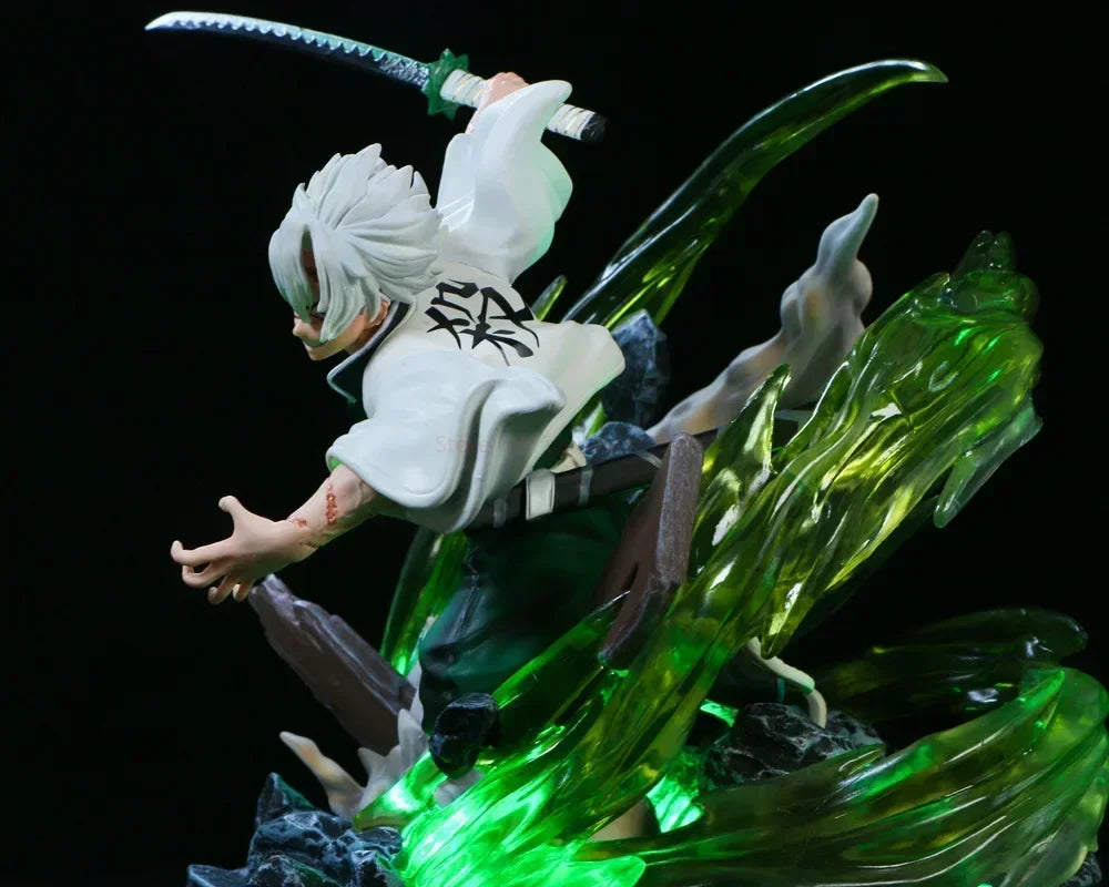 Demon Slayer Sanemi Shinazugawa Wind Hashira Action Figure Statue with LED Light Effect 30cm