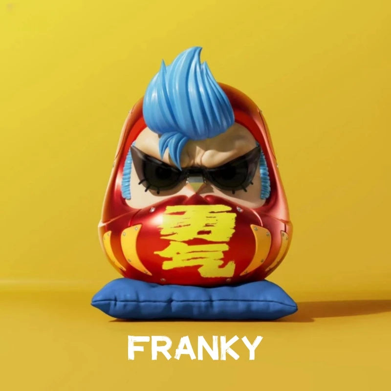 One Piece Daruma Egg Figures Set - Luffy, Zoro, Nami, Sanji, Usopp, Franky 6cm