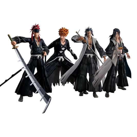 Bleach Thousand-Year Blood War S.H.Figuarts Action Figure Set - Ichigo, Renji, Byakuya, Kenpachi 15cm