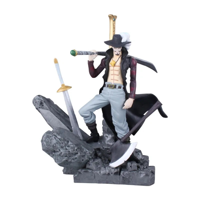 One Piece Dracule Mihawk Action Figure - Hawkeye PVC Anime Collectible Statue with Sword - Premium Collector's Edition 14CM