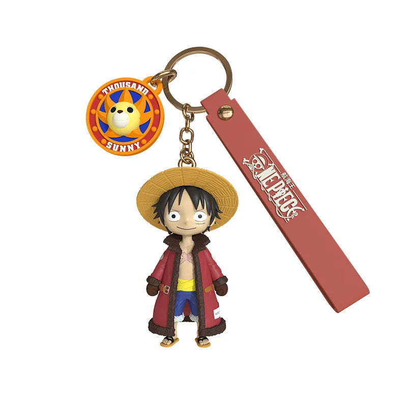 One Piece Luffy & Tony Tony Chopper Keychain | Anime Figure PVC Keyring | Cute Bag Pendant Charm