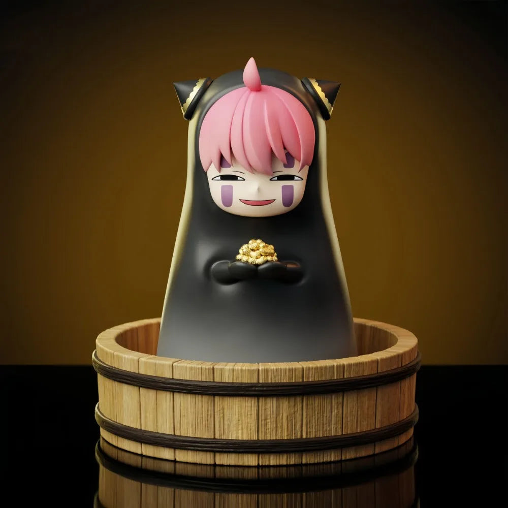 Spy x Family Anya Forger No-Face Cosplay Figure | Anime Collectible PVC Statue | Spirited Away Crossover Figurine 9.5cm