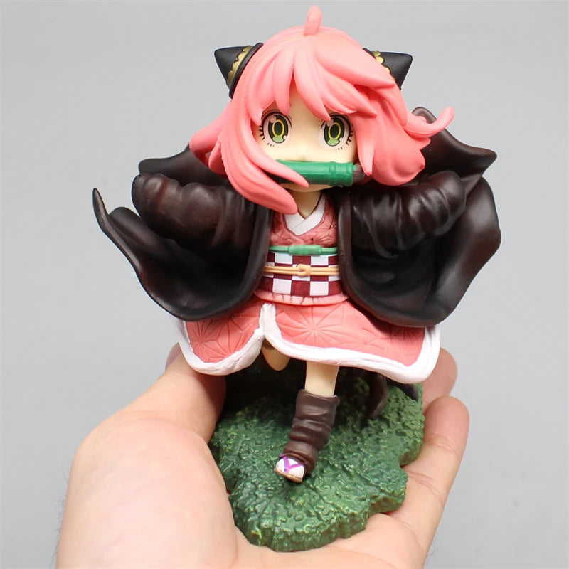 SPY×FAMILY Anya Forger x Demon Slayer Nezuko Cosplay Anime Action Figure 12cm