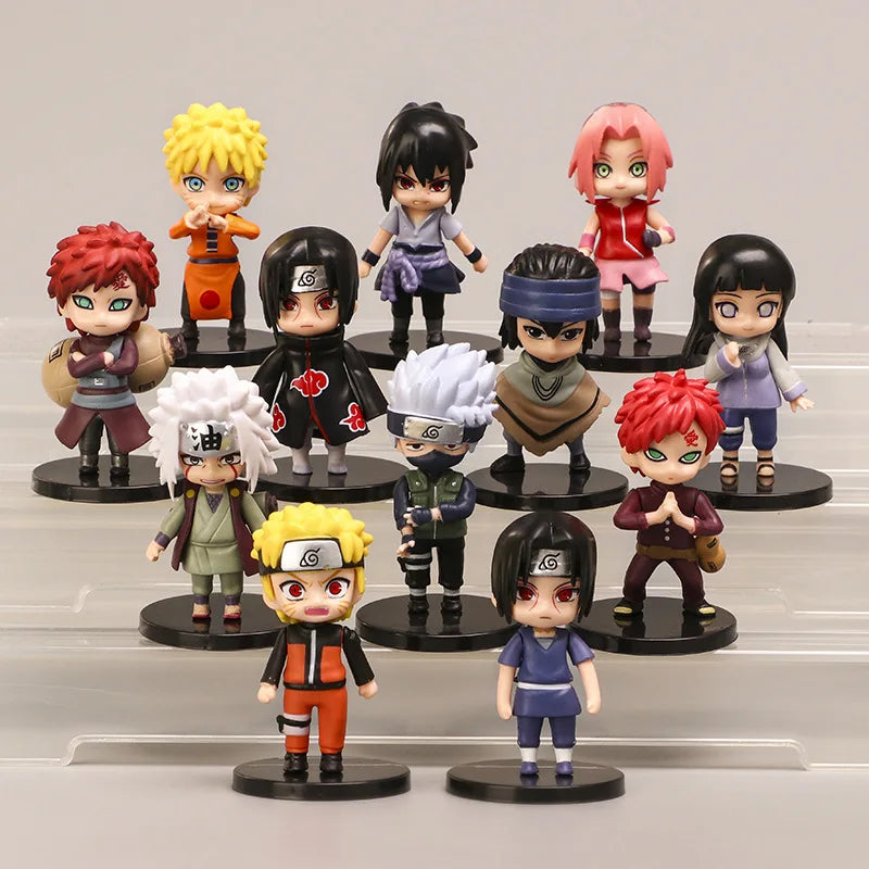 Naruto Shippuden Anime Action Figure Set - 12 Pcs Collectible PVC Figurines with Base