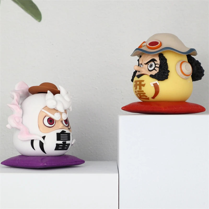 One Piece Daruma Egg Figures Set - Luffy, Zoro, Nami, Sanji, Usopp, Franky 6cm