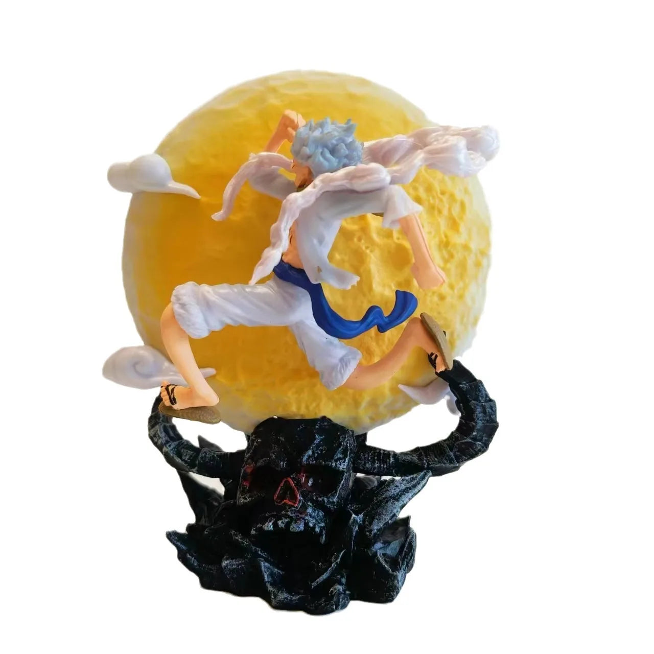 One Piece Gear 5 Luffy Moon Lamp LED Night Light | Sun God Nika Figure Statue Collectible 14cm