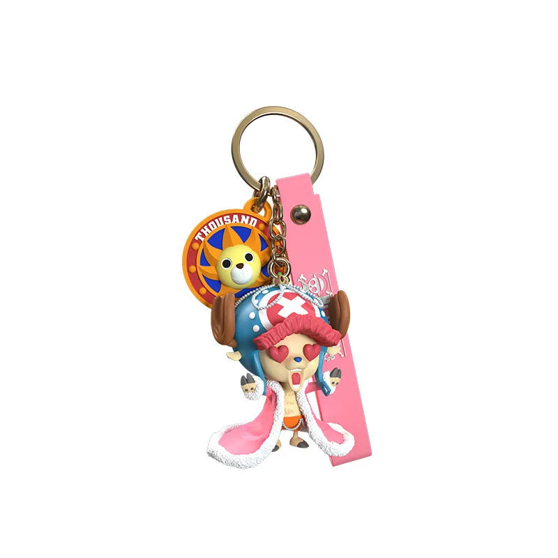 One Piece Luffy & Tony Tony Chopper Keychain | Anime Figure PVC Keyring | Cute Bag Pendant Charm