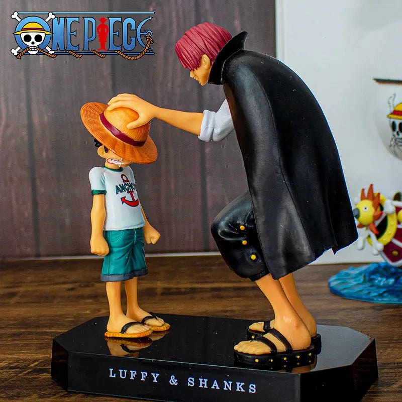 One Piece Shanks & Luffy Action Figure Statue | Straw Hat Passing Scene 18cm