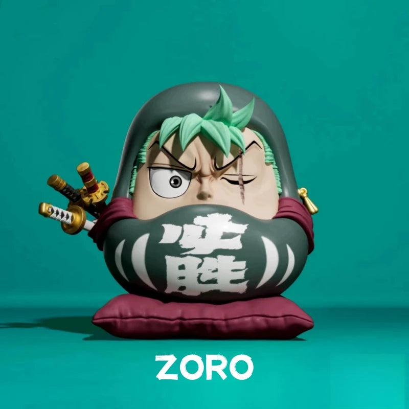 One Piece Daruma Egg Figures Set - Luffy, Zoro, Nami, Sanji, Usopp, Franky 6cm