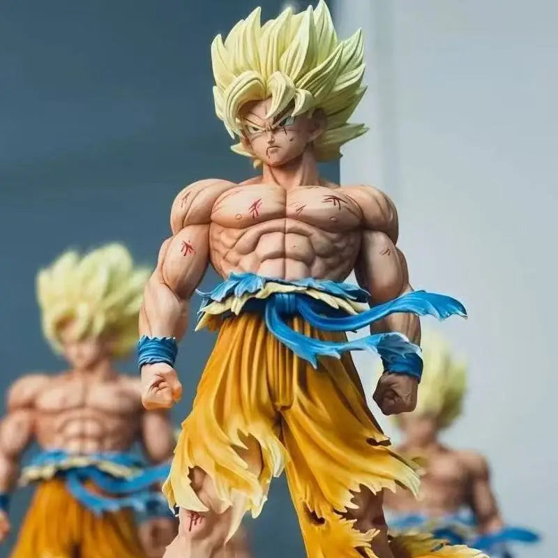 Dragon Ball Z Super Saiyan Goku Resin Statue | Premium Collectible Figure with LED Base & Swappable Heads 20cm