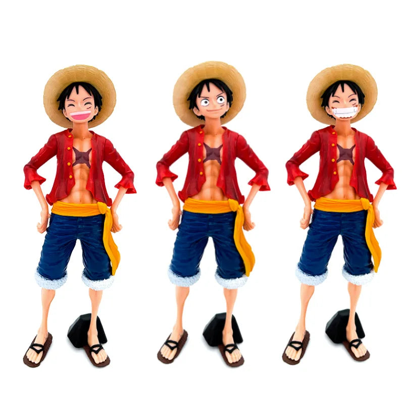 One Piece Monkey D. Luffy Grandista Figure with Interchangeable Faces - Collectible Anime Action Figure Toy Model 28cm