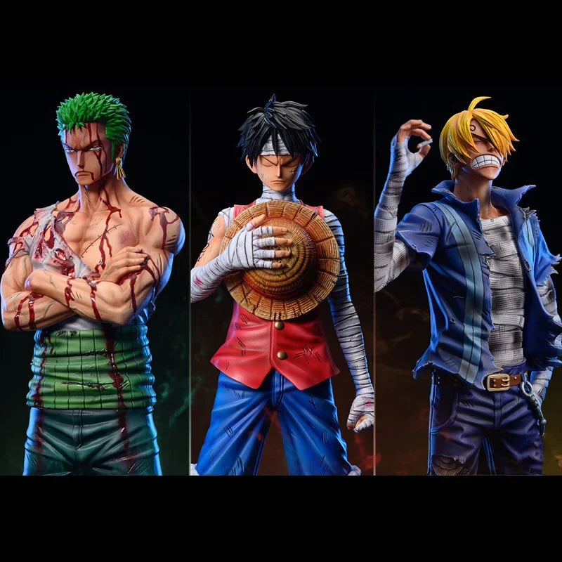 One Piece Dream Studio Battle Injured Luffy Zoro Sanji Resin Statue Set 30cm