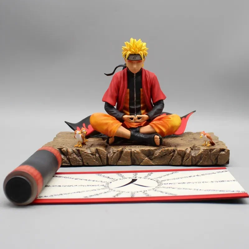 Naruto Uzumaki Sage Mode Meditation Figure - Premium Anime Collectible Statue with Base 16cm
