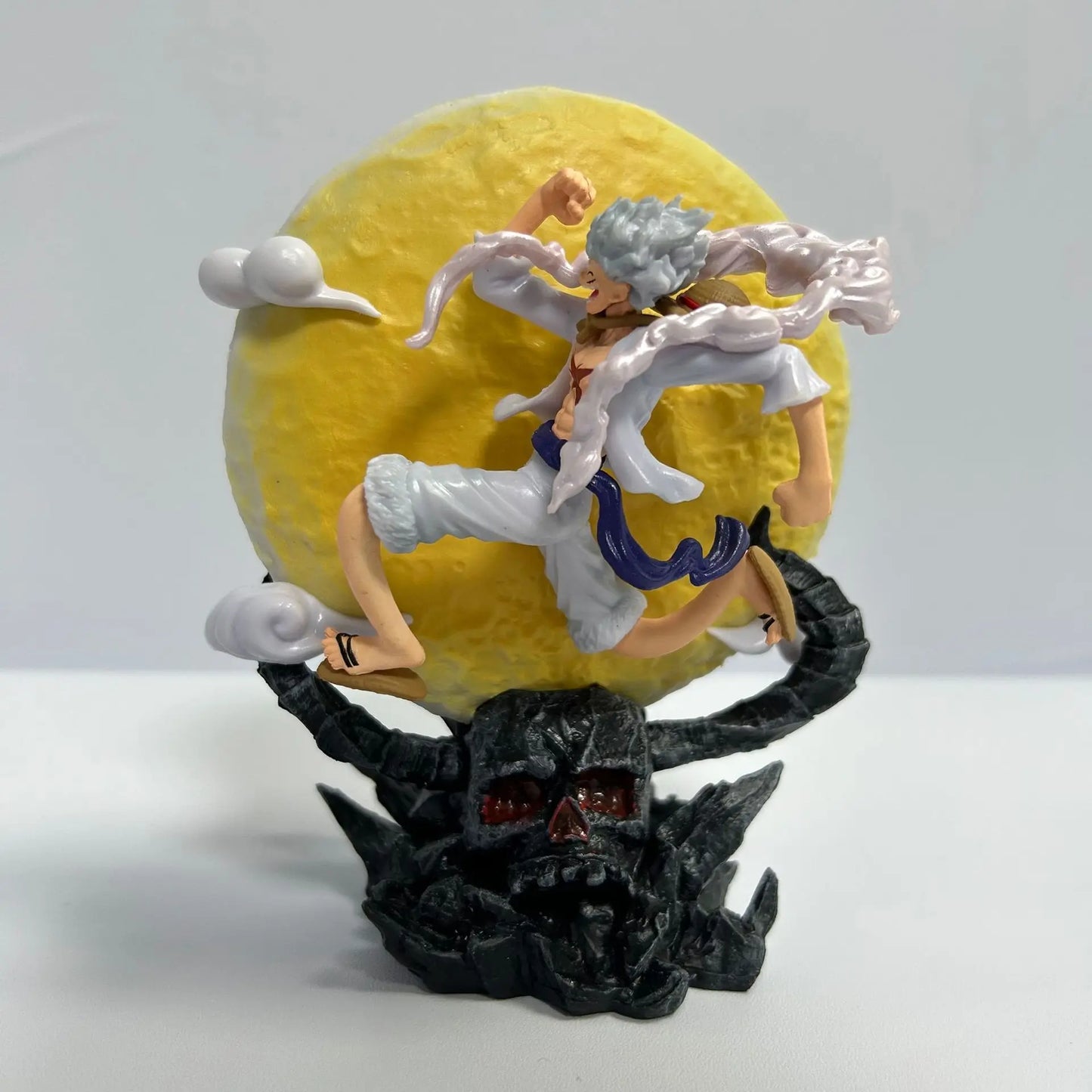 One Piece Gear 5 Luffy Moon Lamp LED Night Light | Sun God Nika Figure Statue Collectible 14cm