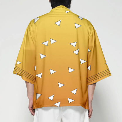 Anime Demon Slayer Kimetsu No Yaiba Cosplay Kimono Haori Jacket – Tanjiro, Nezuko, Zenitsu, Shinobu Inspired Japanese Cardigan for Men & Women