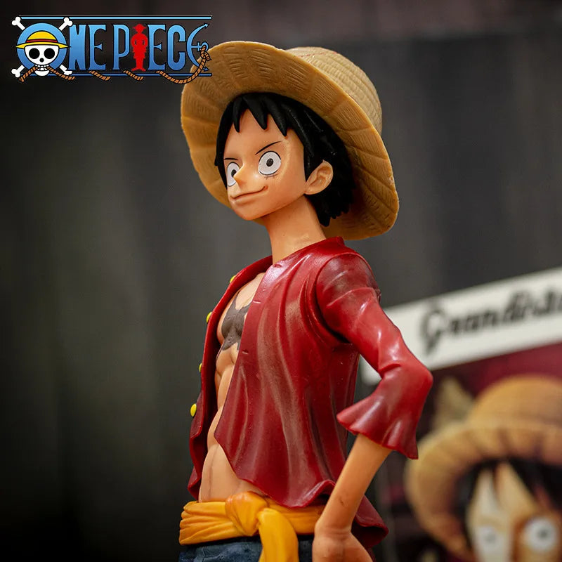 One Piece Monkey D. Luffy Grandista Figure with Interchangeable Faces - Collectible Anime Action Figure Toy Model 28cm