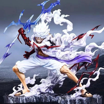 One Piece Gear 5 Luffy Nika Action Figure Statue | Sun God Nika Collectible Anime Figurine | Monkey D. Luffy PVC Model with Lightning Effects 25cm