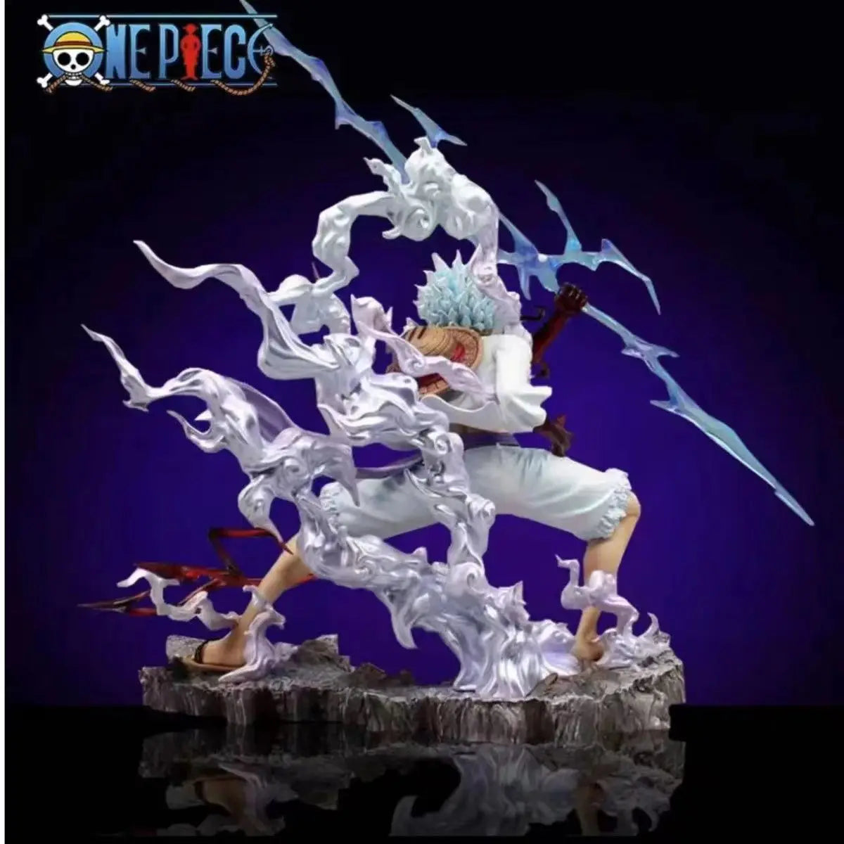 One Piece Gear 5 Luffy Nika Action Figure Statue | Sun God Nika Collectible Anime Figurine | Monkey D. Luffy PVC Model with Lightning Effects 25cm