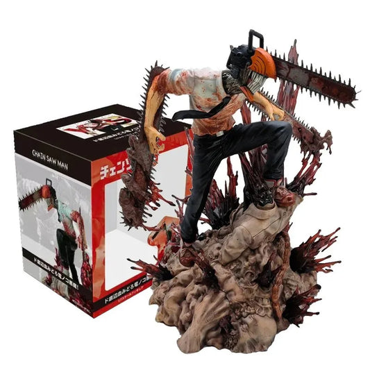 Detailed Chainsaw Man Denji Fighting Statue 18CM