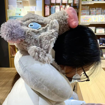 Demon Slayer Inosuke Hashibira Pig Head Plush Hat | Cosplay Headgear & Warm Cap