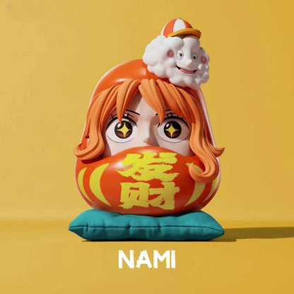 One Piece Daruma Egg Figures Set - Luffy, Zoro, Nami, Sanji, Usopp, Franky 6cm