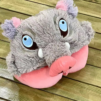 Demon Slayer Inosuke Hashibira Pig Head Plush Hat | Cosplay Headgear & Warm Cap