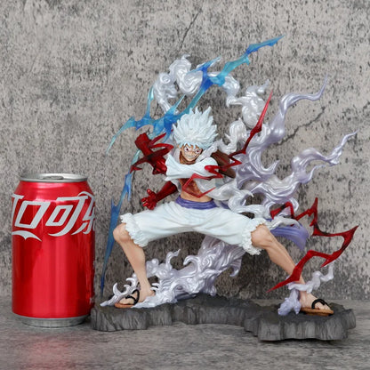 One Piece Gear 5 Luffy Nika Action Figure Statue | Sun God Nika Collectible Anime Figurine | Monkey D. Luffy PVC Model with Lightning Effects 25cm
