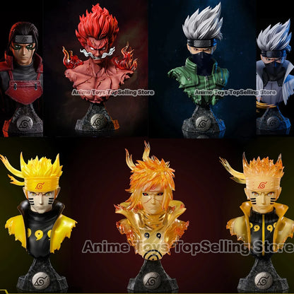 Naruto Shippuden Anime Character Bust Collection | Hokage & Uchiha Clan Figures Set | Premium PVC Statue Collectibles 10-14cm