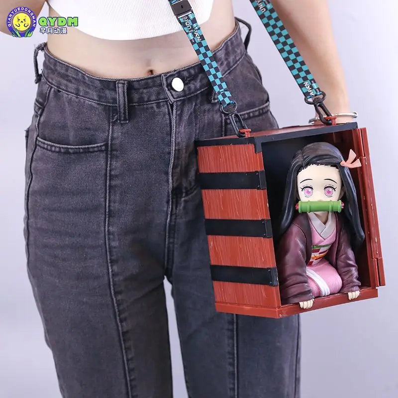 Demon Slayer Nezuko Kamado Figure with Popcorn Box | Kimetsu No Yaiba Anime Action Figure Collectible PVC Model Toy