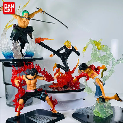 One Piece Action Figure Set: Luffy, Zoro, Sanji, Ace | Premium Anime Collectible PVC Model Figures