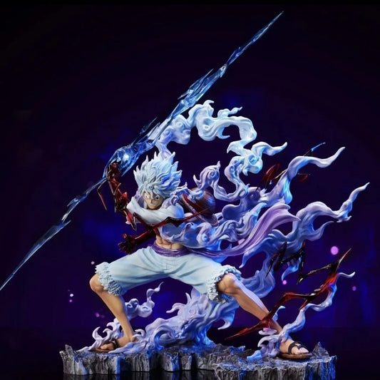 One Piece Gear 5 Luffy Nika Action Figure Statue | Sun God Nika Collectible Anime Figurine | Monkey D. Luffy PVC Model with Lightning Effects 25cm