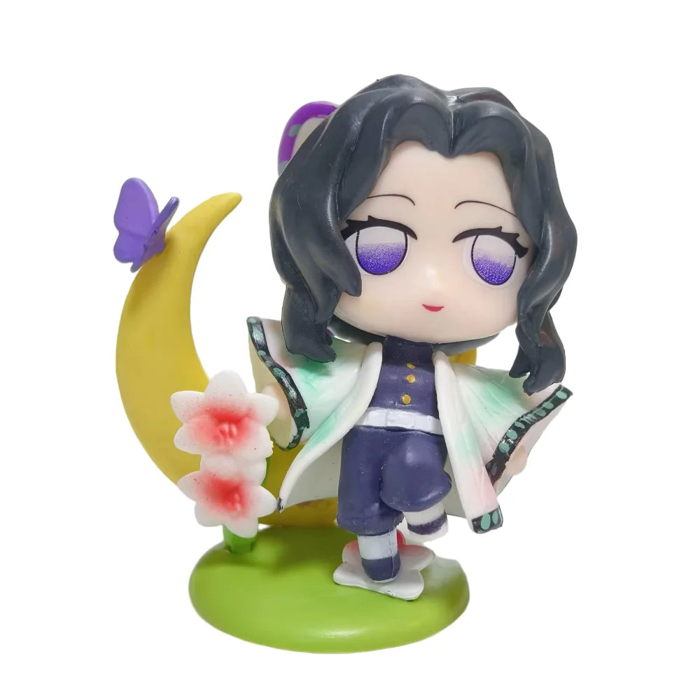 6 Birth Flower Demon Slayer Model Dolls Blind Box Toys Q Version