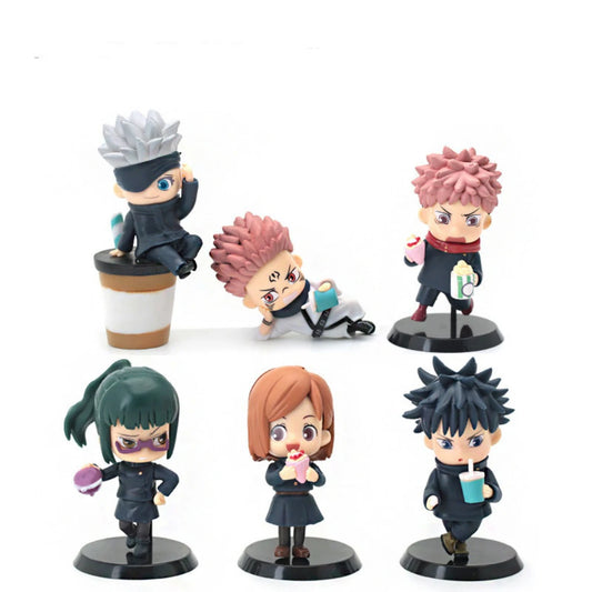 Jujutsu Kaisen Anime Figure Set - Sorcerers & Snacks Edition (6-Piece Collectible)