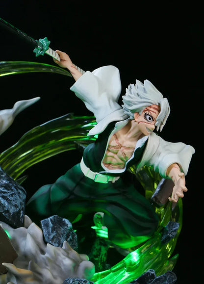 Demon Slayer Sanemi Shinazugawa Wind Hashira Action Figure Statue with LED Light Effect 30cm