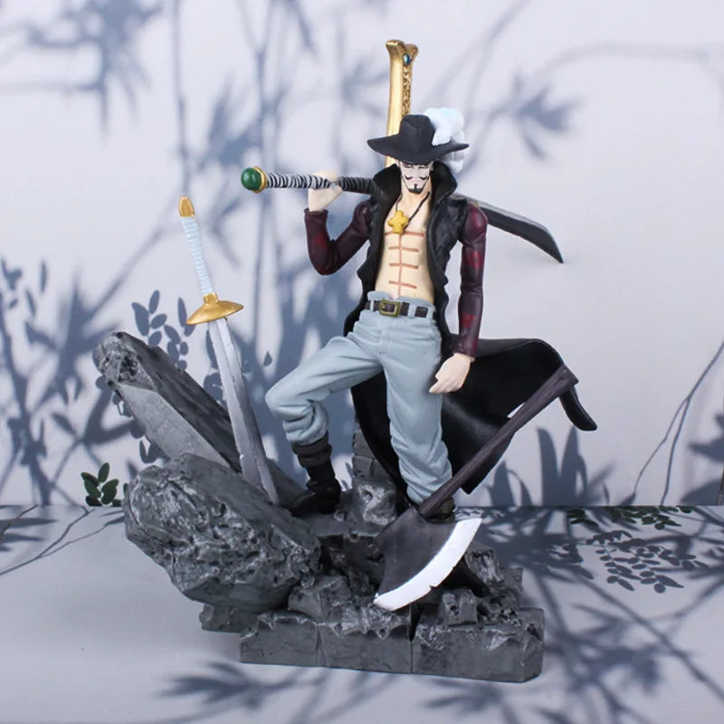 One Piece Dracule Mihawk Action Figure - Hawkeye PVC Anime Collectible Statue with Sword - Premium Collector's Edition 14CM