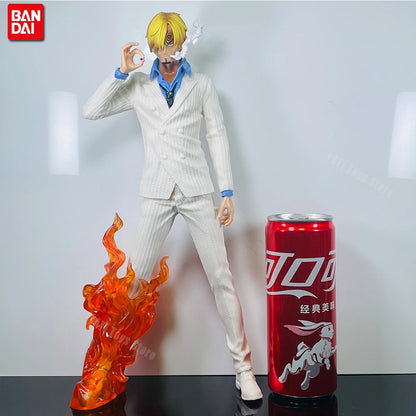 One Piece Vinsmoke Sanji Action Figure | Anime Collectible PVC Statue | Black & White Suit Edition with Smoking Effect 32cm