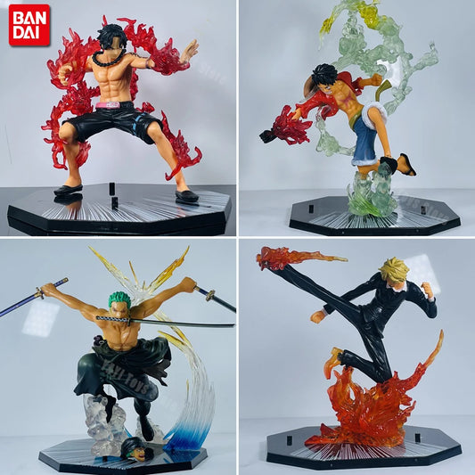 One Piece Action Figure Set: Luffy, Zoro, Sanji, Ace | Premium Anime Collectible PVC Model Figures
