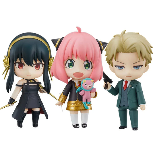 Spy x Family Nendoroid Figure Set - Loid, Anya & Yor Forger Collectible Anime Figurines - 10cm