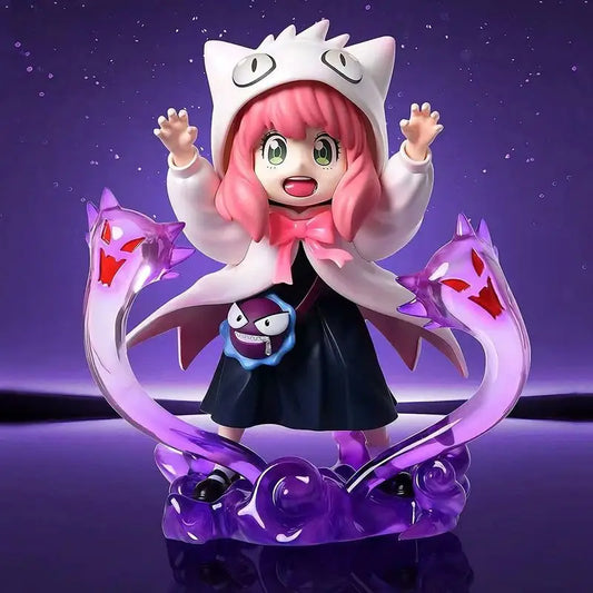 Anya Forger Gengar Cosplay Figure - SPY x FAMILY x Pokémon Crossover GK Statue - Limited Edition Anime Collectible Toy Gift 17cm