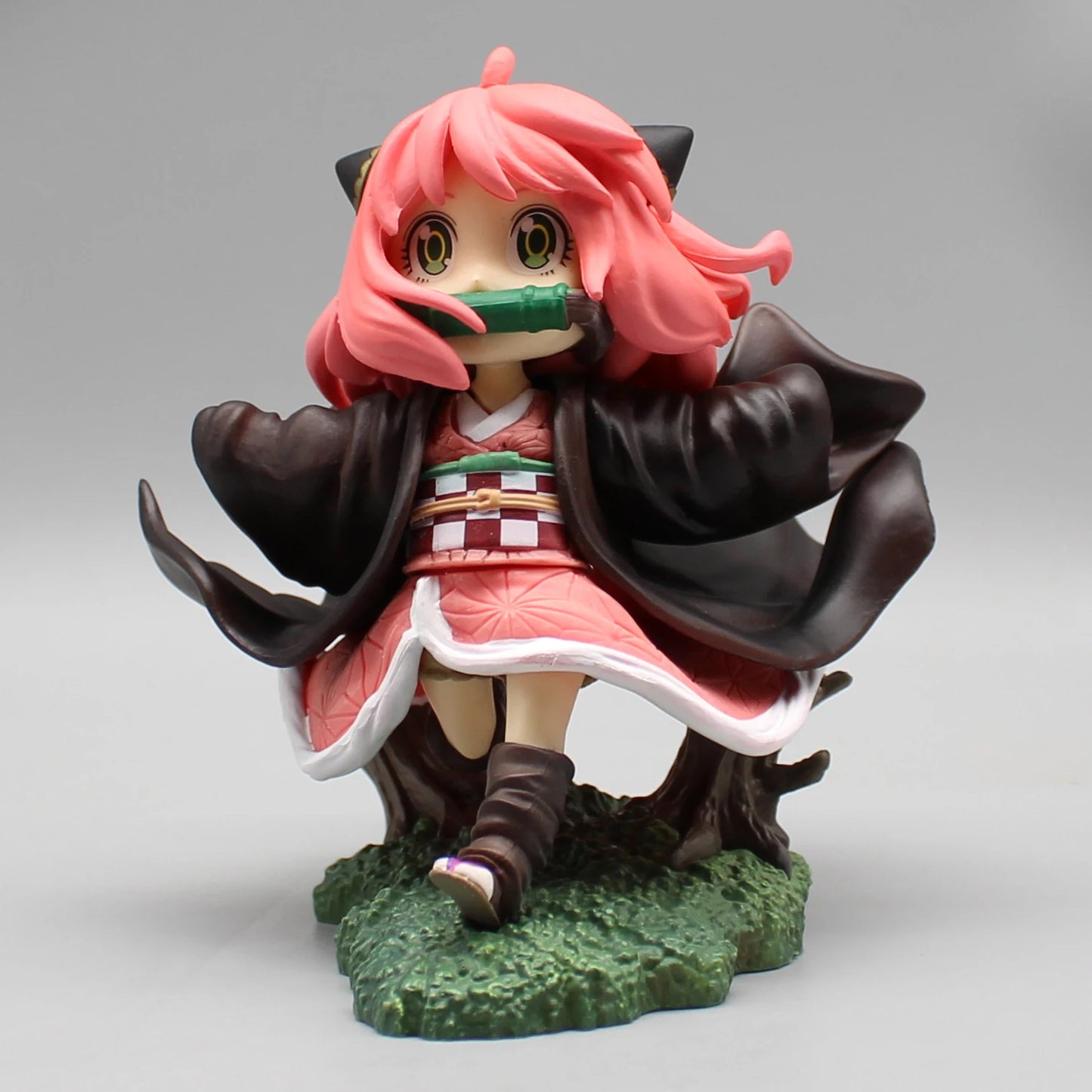 SPY×FAMILY Anya Forger x Demon Slayer Nezuko Cosplay Anime Action Figure 12cm